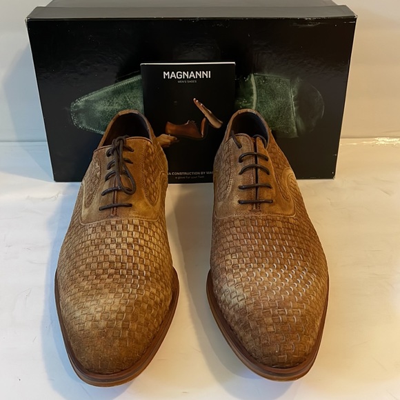 Magnanni Shoes Magnanni High Quality Basket Woven Suede Oxfords New